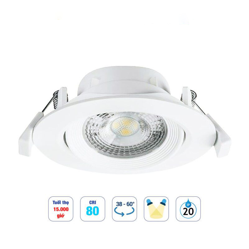 Đèn led âm trần điều chỉnh góc 5W-VQPa