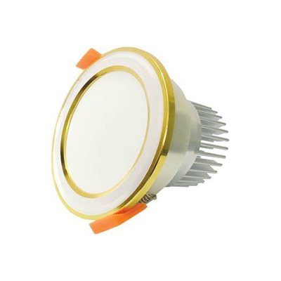 Đèn LED âm trần đổi màu mặt bạc viền vàng 9w MBV9 Asia